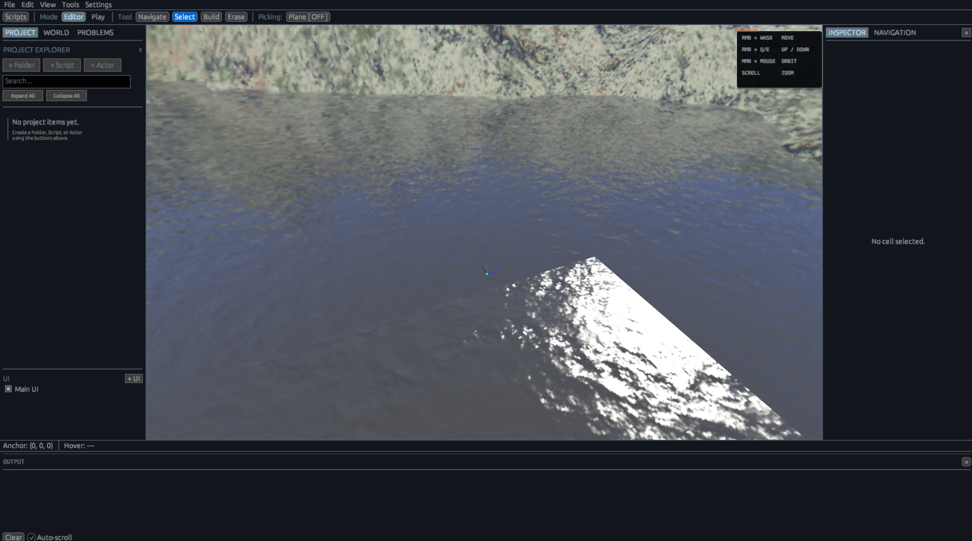 Worldkiln editor during 0.8.x development